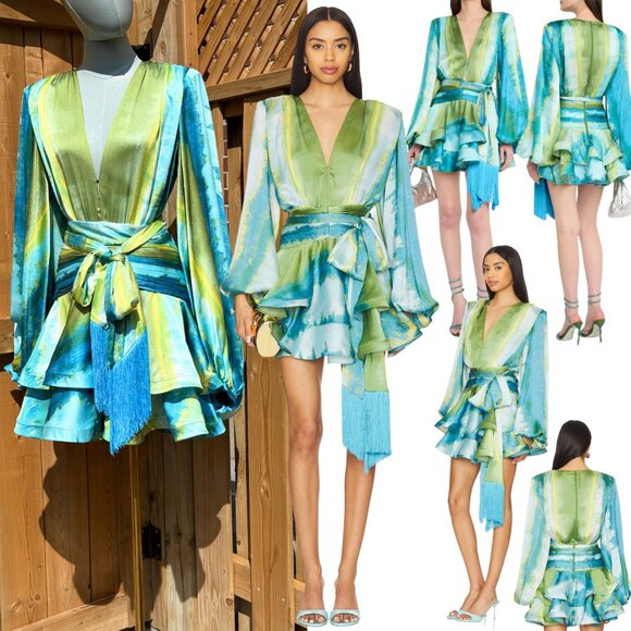 🆕 BRONX & BANCO 🧿 NWOT Bedouin Coastal Mini Dress, Blue Multi - Sz S US 4 - Picture 1 of 17